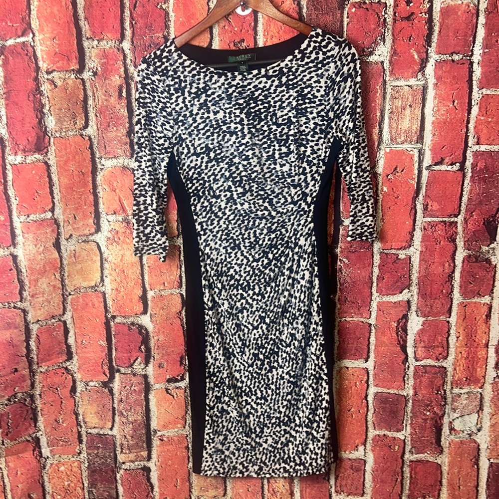 Lauren Ralph Lauren Women Animal Print Sheath Dress size 6